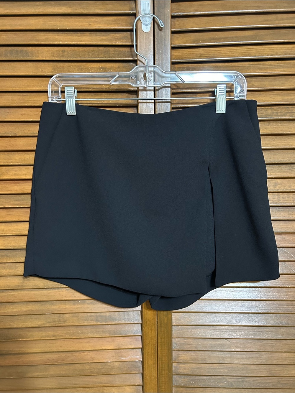 Express Front Wrap Overlay Flap Black Skort Skirt Side Pockets Size 8
